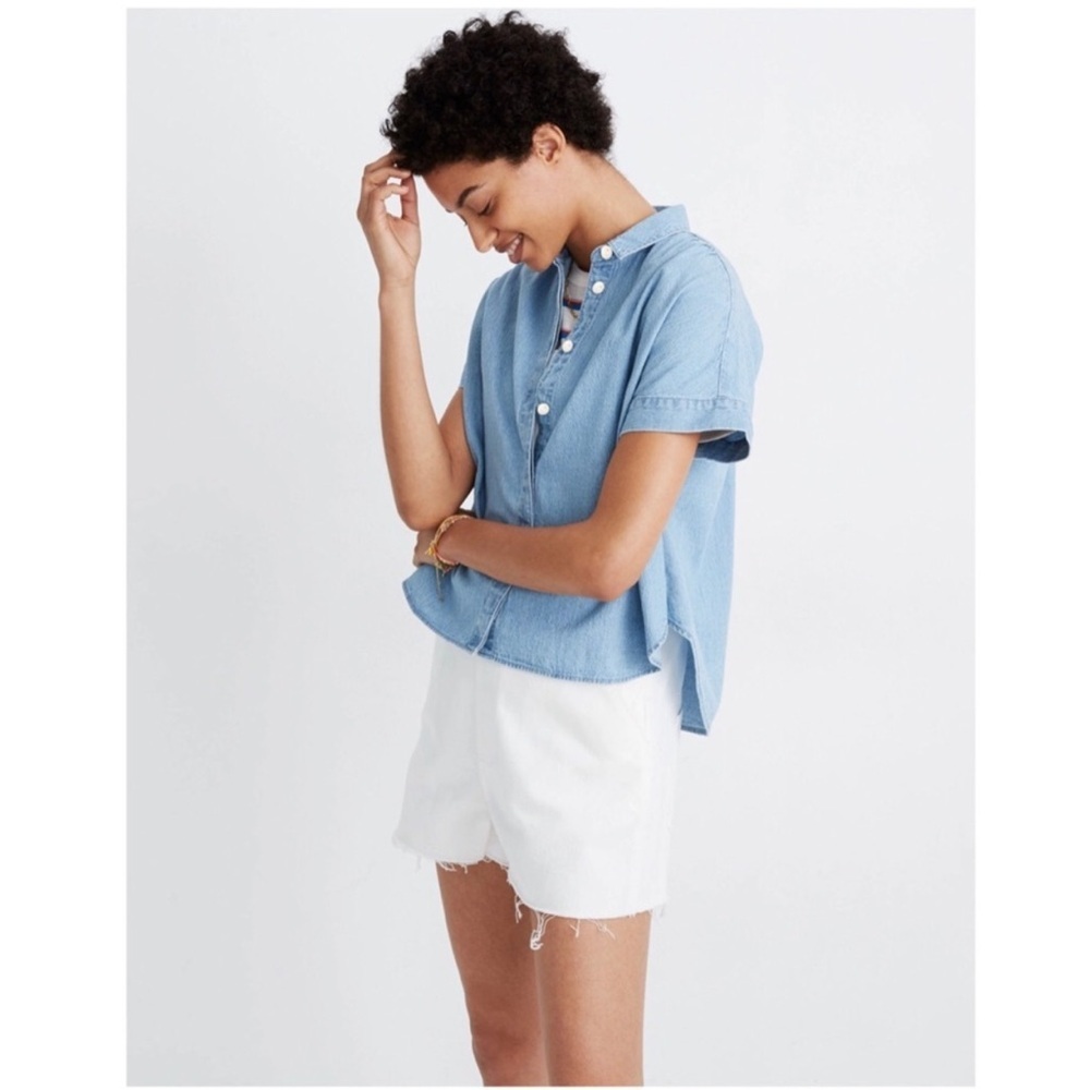 Madewell Hilltop Chambray Shirt Sz M 100% Cotton
